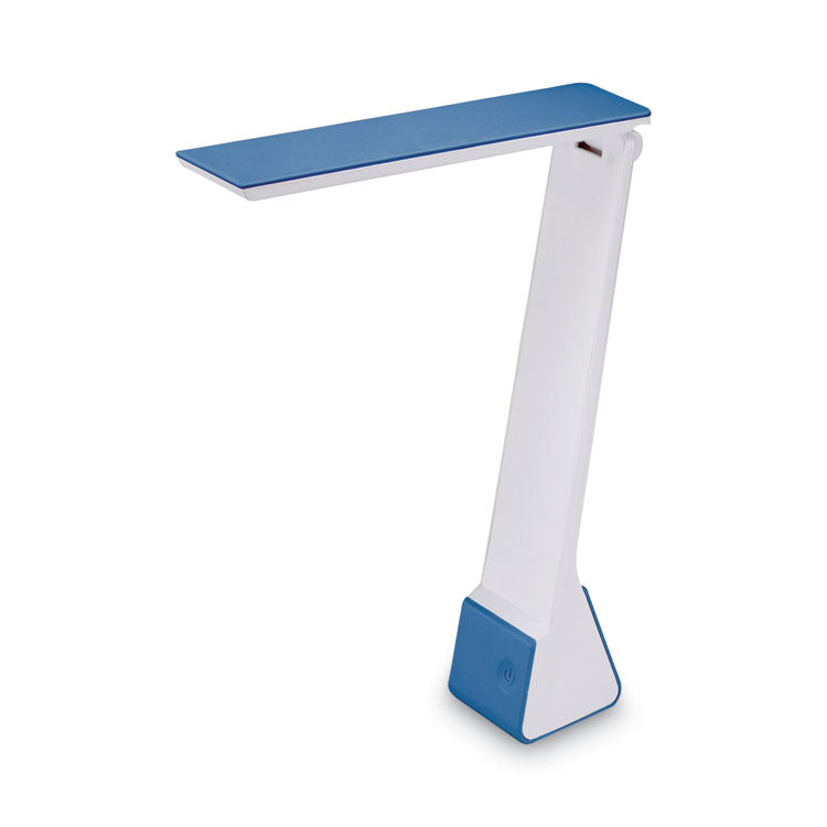 Konnect Rechargeable Folding LED Desk Lamp, 2.52w x 2.13d x 11.02h, Gray/Blue