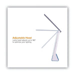 Konnect Rechargeable Folding LED Desk Lamp, 2.52w x 2.13d x 11.02h, Gray/Blue