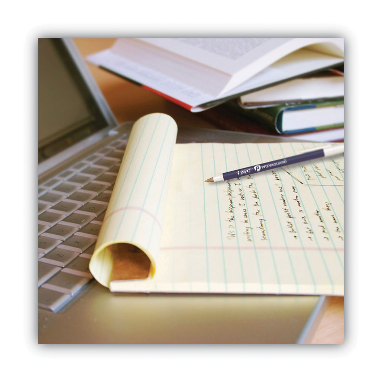 PrevaGuard Round Stic Ballpoint Pen, Stick, Medium 1 mm, Black Ink, Black Barrel, Dozen