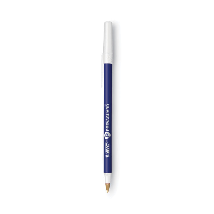 PrevaGuard Round Stic Ballpoint Pen, Stick, Medium 1 mm, Blue Ink, Blue Barrel, 8/Pack