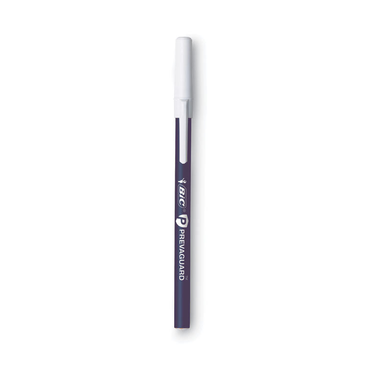 PrevaGuard Round Stic Ballpoint Pen, Stick, Medium 1 mm, Blue Ink, Blue Barrel, 8/Pack