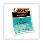 Round Stic Xtra Precision Ballpoint Pen, Stick, Fine 0.8 Mm, Blue Ink, Translucent Blue Barrel, Dozen