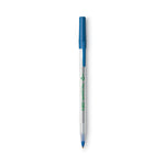 Ecolutions Round Stic Ballpoint Pen Value Pack, Stick, Medium 1 Mm, Blue Ink, Clear Barrel, 50/pack