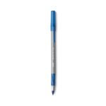 Round Stic Grip Xtra Comfort Ballpoint Pen, Easy-Glide System, Stick, Medium 1.2 mm, Blue Ink, Gray/Blue Barrel, Dozen