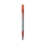 Round Stic Grip Xtra Comfort Ballpoint Pen, Easy-Glide System, Stick, Medium 1.2 mm, Red Ink, Gray/Red Barrel, Dozen