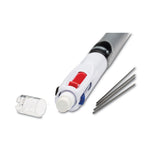 4-Color 3 + 1 Ballpoint Pen/Pencil, Retractable, Medium 1 mm Pen/0.7 mm Pencil, Black/Blue/Red Ink, Gray/White Barrel