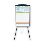 Magnetic Gold Ultra Dry Erase Tripod Presentation Easel with Arms, 28" x 38.5", White Surface, Black/Silver Aluminum Frame
