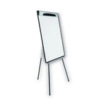 Magnetic Gold Ultra Dry Erase Tripod Presentation Easel with Arms, 28" x 38.5", White Surface, Black/Silver Aluminum Frame