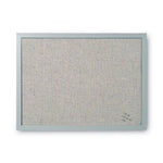 Designer Fabric Bulletin Board, 24" x 18", Gray Surface, Gray Fiberboard (MDF) Frame
