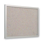 Designer Fabric Bulletin Board, 24" x 18", Gray Surface, Gray Fiberboard (MDF) Frame