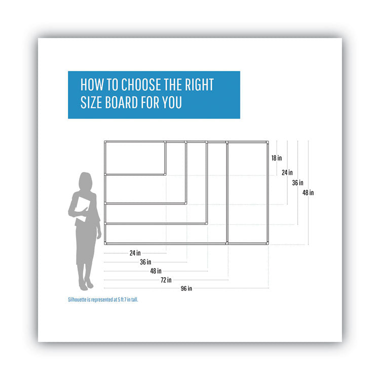 Magnetic Glass Dry Erase Board, 48" x 36", Opaque White Surface