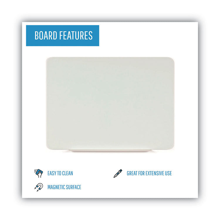 Magnetic Glass Dry Erase Board, 60" x 48", Opaque White Surface