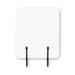 Protector Series Frameless Glass Desktop Divider, 55.1 X 0.16 X 35.4, Clear/aluminum