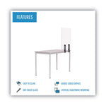 Protector Series Frameless Glass Desktop Divider, 55.1 X 0.16 X 35.4, Clear/aluminum