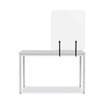 Protector Series Frameless Glass Desktop Divider, 55.1 X 0.16 X 35.4, Clear/aluminum
