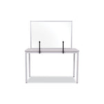 Protector Series Glass Aluminum Desktop Divider, 35.4 X 0.16 X 23.6, Clear