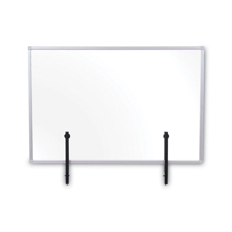 Protector Series Glass Aluminum Desktop Divider, 35.4 X 0.16 X 23.6, Clear