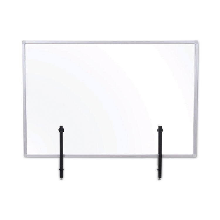 Protector Series Glass Aluminum Desktop Divider, 47.2 X 0.16 X 35.4, Clear