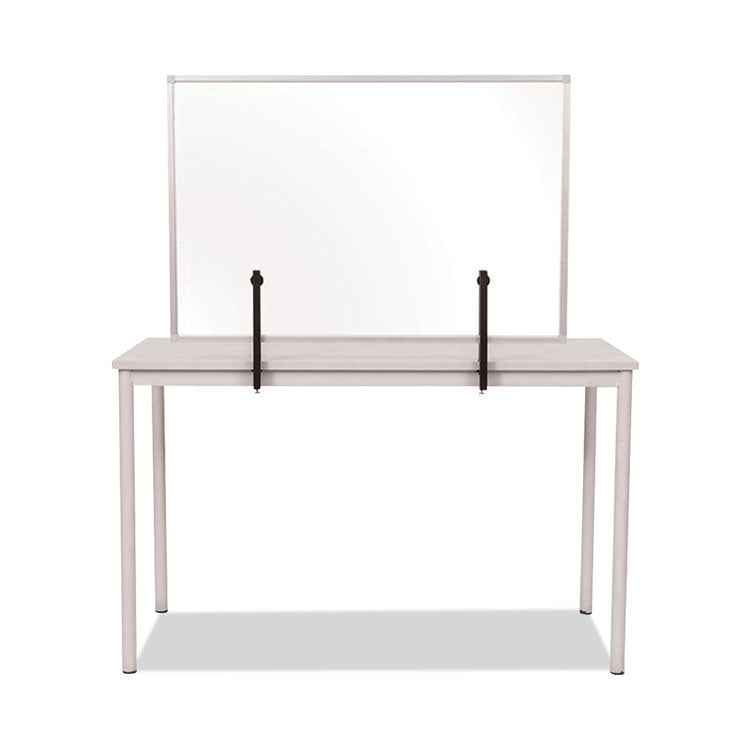 Protector Series Glass Aluminum Desktop Divider, 47.2 X 0.16 X 35.4, Clear