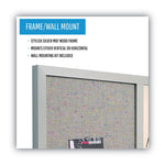 Designer Fabric Bulletin Board, Combo Magnetic Dry Erase/Bulletin, 24" x 18", Multicolor/Gray Surface, Gray Fiberboard Frame