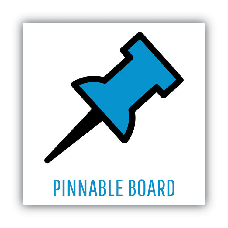 Designer Fabric Bulletin Board, Combo Magnetic Dry Erase/Bulletin, 24" x 18", Multicolor/Gray Surface, Gray Fiberboard Frame