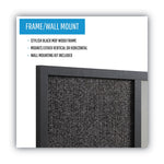 Designer Fabric Bulletin Board, Combo Magnetic Dry Erase/Bulletin, 24" x 18", Charcoal/Gray Surface, Black Fiberboard Frame