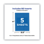 Binder Spine Inserts, 0.5" Spine Width, 16 Inserts/Sheet, 5 Sheets/Pack