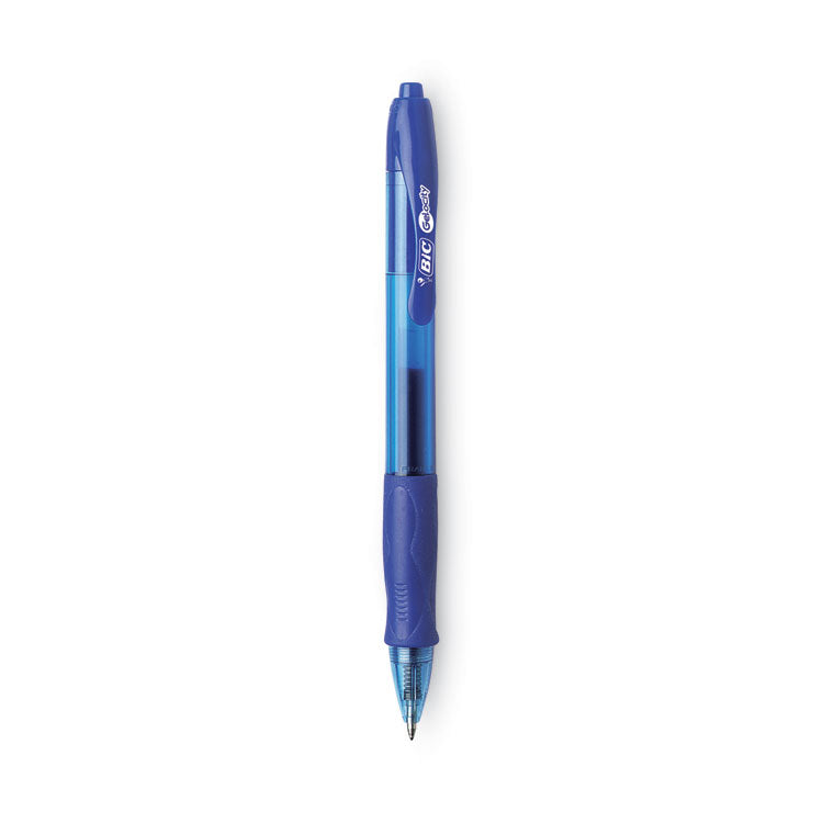 Gel-Ocity Gel Pen, Retractable, Medium 0.7 Mm, Blue Ink, Translucent Blue Barrel, Dozen