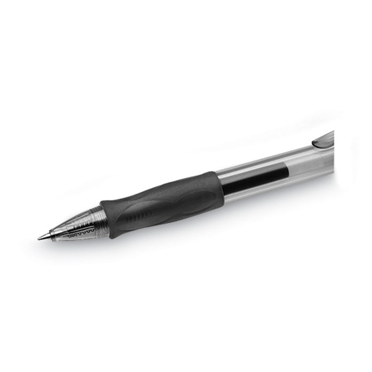 Gel-Ocity Gel Pen, Retractable, Medium 0.7 Mm, Black Ink, Translucent Black Barrel, Dozen