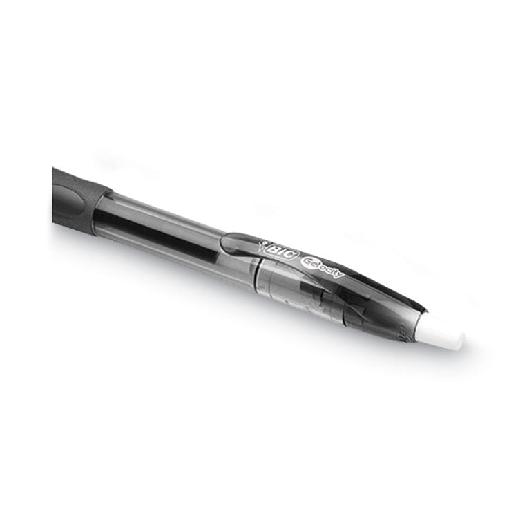 Gel-Ocity Gel Pen, Retractable, Medium 0.7 Mm, Black Ink, Translucent Black Barrel, Dozen