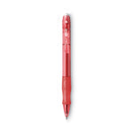 Gel-Ocity Gel Pen, Retractable, Medium 0.7 Mm, Red Ink, Translucent Red Barrel, Dozen