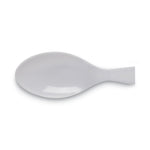 Individually Wrapped Mediumweight Polystyrene Cutlery, Spoon, Plastic, White, 1,000/Carton