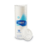 Dome Lid, Fits 10 oz to 16 oz PerfecTouch Hot Cups/12 oz to 20 oz WiseSize Hot Cups, Plastic, White, 500/Carton