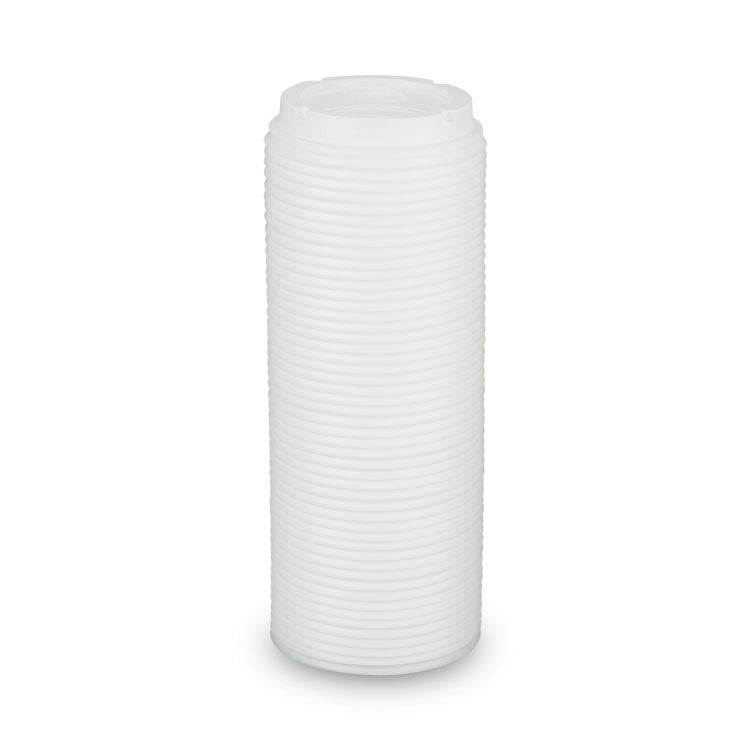 Dome Drink-Thru Lids, Fits 10 oz to 16 oz PerfecTouch Hot Cups/12 oz to 20 oz WiseSize Hot Cups, Plastic, White, 50/Pack
