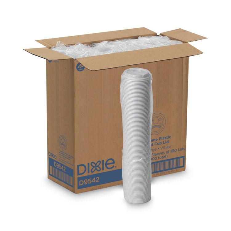 Dome Drink-Thru Lids, Fits 10 oz to 16 oz Hot Cups, Plastic, White, 1,000/Carton