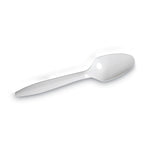 Plastic Cutlery, Mediumweight Spoon, White, 1,000/Carton
