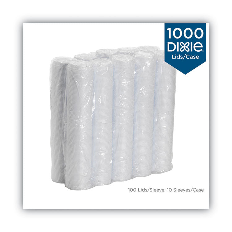 Dome Drink-Thru Lids, Fits 10 oz to 16 oz Hot Cups, Plastic, White, 1,000/Carton