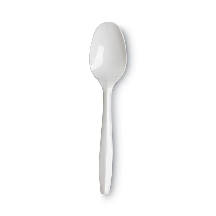 Plastic Cutlery, Mediumweight Spoon, White, 1,000/Carton