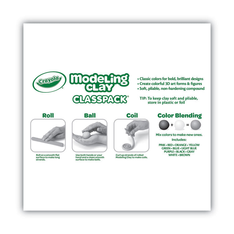 Modeling Clay Classpack, Assorted Colors, 24 Lbs