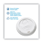 Sip-Through Dome Hot Drink Lids, Fits 10 oz Hot Cups, Plastic, White, 100/Pack