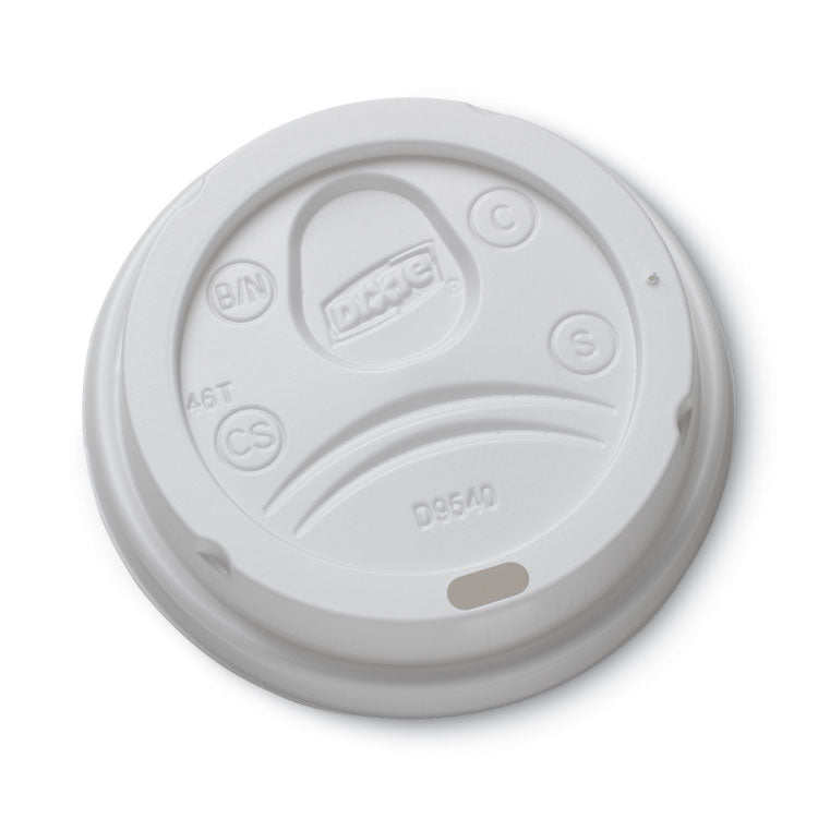 Sip-Through Dome Hot Drink Lids, Fits 10 oz Hot Cups, Plastic, White, 100/Pack