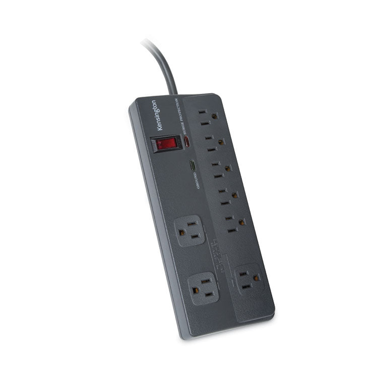 Guardian Premium Surge Protector, 8 AC Outlets, 6 ft Cord, 1,080 J, Gray