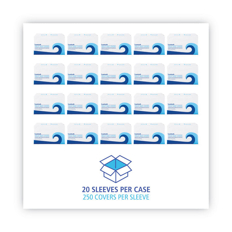 Premium Half-Fold Toilet Seat Covers, 14.17 x 16.73, White, 250/Sleeve, 20 Sleeves/Carton