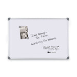 Euro-Style Magnetic Dry-Erase Aluminum Frame Boards, 36" x 24", White Surface, Satin Aluminum Frame