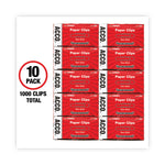 Paper Clips, Jumbo, Nonskid, Silver, 100 Clips/Box, 10 Boxes/Pack