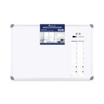 Euro-Style Magnetic Dry-Erase Aluminum Frame Boards, 36" x 24", White Surface, Satin Aluminum Frame