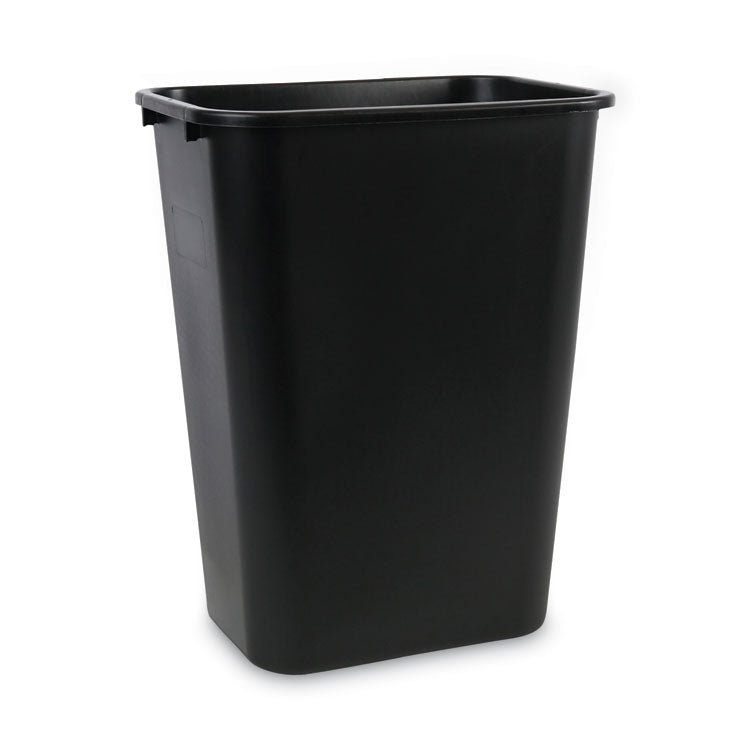 Soft-Sided Wastebasket, 41 Qt, Plastic, Black