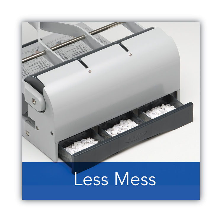 160-Sheet Antimicrobial Protected High-Capacity Adjustable Punch, Two- To Three-Hole, 9/32" Holes, Putty/gray