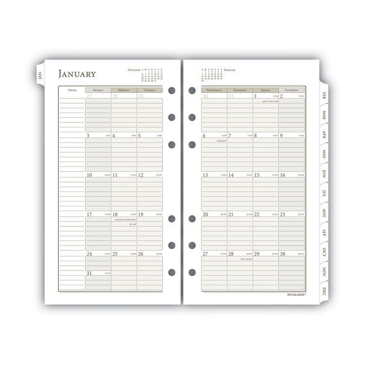 1-Page-Per-Day Planner Refills, 6.75 x 3.75, White Sheets, 12-Month (Jan to Dec): 2025