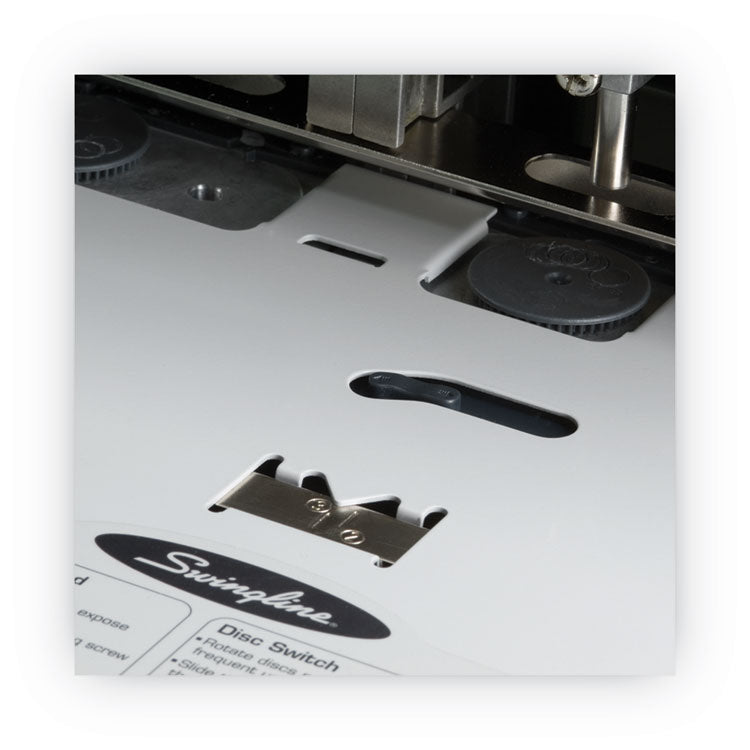 160-Sheet Antimicrobial Protected High-Capacity Adjustable Punch, Two- To Three-Hole, 9/32" Holes, Putty/gray